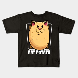 Cute Kawaii Cat Potato Vegetable Kitty Kids T-Shirt
